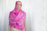 Hijab Silk Charmeuse Hand Designed pink HB29