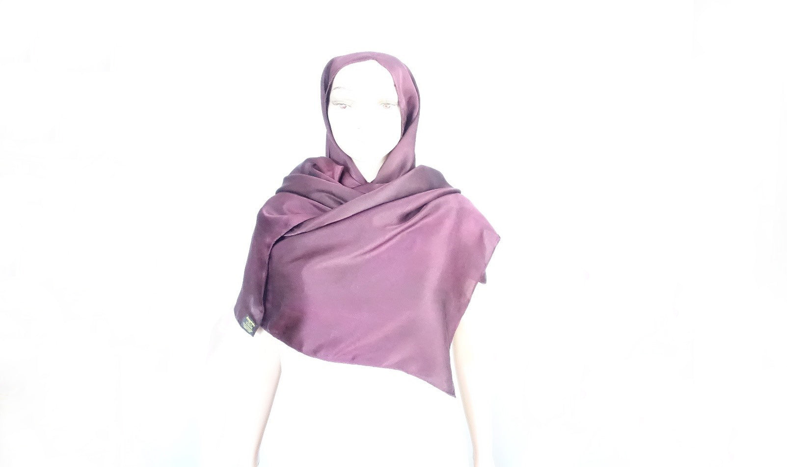 Hijab Silk Charmeuse Hand Designed Wine Colour HB32