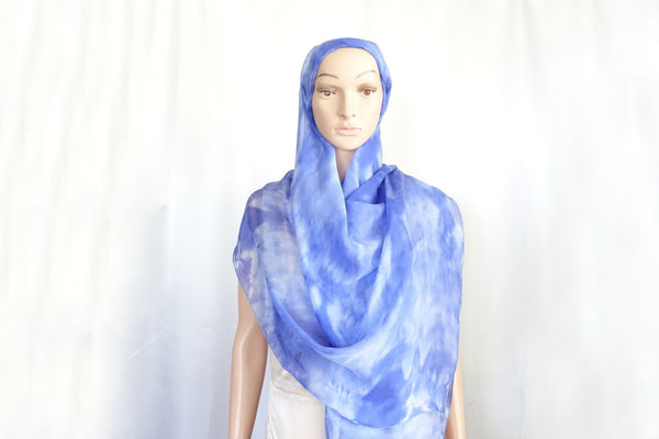 Hijab Silk Charmeuse Blue HB20