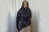 Hijab Silk Charmeuse Hand Designed Black HB26