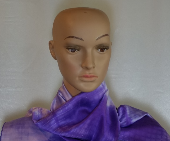 Silk Charmeuse Purple neck scarf